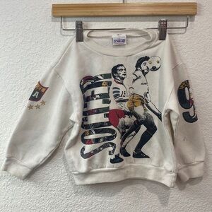 Vintage Kids Soccer Sport Long Sleeve Crewneck Sweatshirt 5